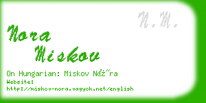 nora miskov business card